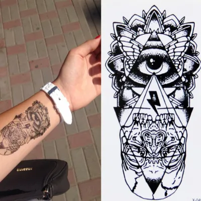 Produktbild von Temporäre Tattoos Totenkopf Pyramide Körperkunst