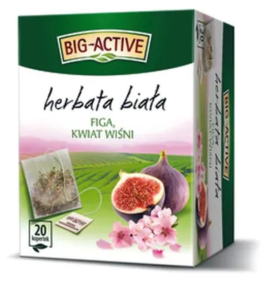 Produktbild von Weißer Tee Feige Kirschblüten 20 Teebeutel - weisser tee im Beutel - Big-Active