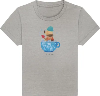 Produktbild von Mr. & Mrs. Panda Babyshirt Nachtfalter Schaumbad 24. - 36. Monat - Heather Grey - Geschenk, Badezimmer, Baby Jerseyshirt,  T-Shirt, Kinder Top, Baden, Shirt, Bad, WC