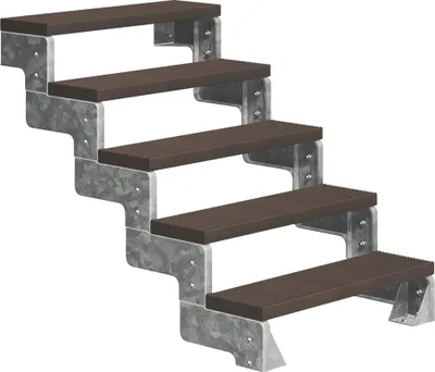 Produktbild von Dolle Außentreppe Gardentop 90-110cm Geschosshöhe mit Trimax dunkelbraun 80cm breit ohne Geländer