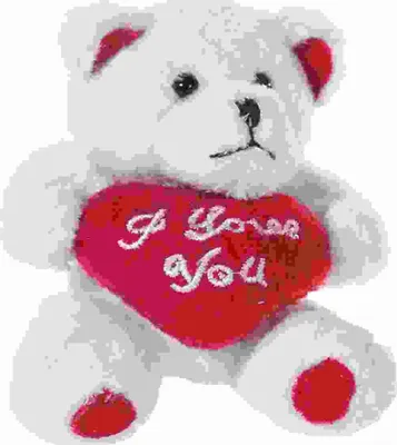Produktbild von Heunec Bär mit Herz, weiß - I love you