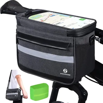 Imagen del producto de Alforja para bicicleta de 6 litros - Compartimento para teléfono con pantalla táctil - Reflectante