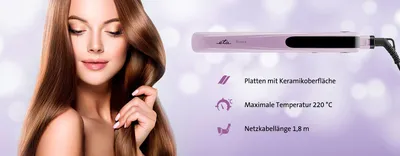 Zdjęcie produktu dla ETA Eta Rosalia prostownica do włosów ciepły fiolet 44 W 1.8 m