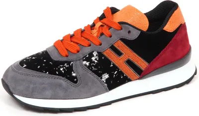 Produktbild von E4520 Sneaker donna Wildleder/Samt HOGAN R261 scarpe nero/grigio Schuh Frau