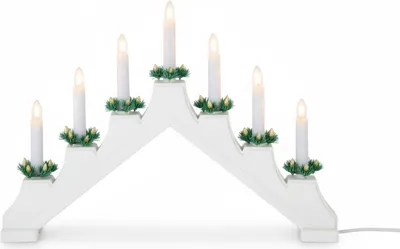 Zdjęcie produktu dla Świecznik dekoracyjny LED XMAS GLOW, 7 świeczek,  42,5 x 6 x 28 cm