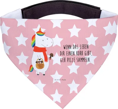 Produktbild von Mr. & Mrs. Panda Halstuch Einhorn Pilz - Rot Pastell - Geschenk, Hund, Hunde, Hunde-Halstuch, Motivation, Pilze, Unicorn, Einhörner, Für, Spruch, Hundehalstuch
