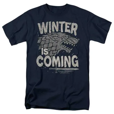 Produktbild von Game of Thrones - "Winter Is Coming" T-Shirt für Herren/Damen Uni TV38365 (XXL) (Marine)