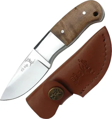 Zdjęcie produktu dla Nóż outdoorowy ze stałym ostrzem ELK RIDGE 13 cm - kompaktowy nóż kempingowy z drewnianą rękojeścią i skórzaną pochwą ER-111