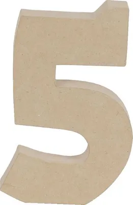 Produktbild von Décopatch, Pappmaché, Ziffer 5 Kraft 20 cm