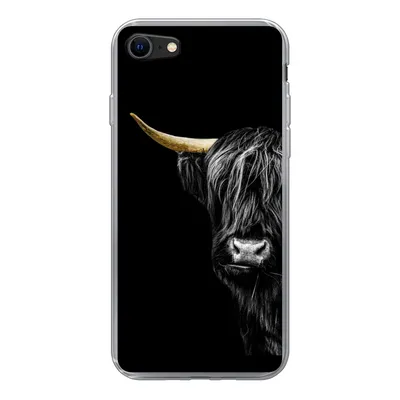 Produktbild von MuchoWow® Handyhülle Schutzhülle Hülle für iPhone 8 Schottischer Hochländer - Kühe - Gold Silikon Softcase Handy Hülle - Schutzhaube