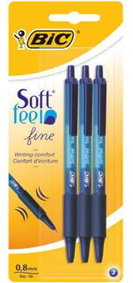 Image de Stylo à bille Soft Feel bleu bls 3pcs BIC