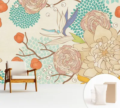 Produktbild von Fototapete selbstklebend - 312x219 cm - Tapete - Wandtapete - Wandbilder - Klebefolie - Dekofolie - Tapete Folie - Wand - Dekoration - Wohnzimmer - Blumenfantasie