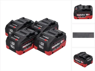 Obrázek produktu pro Sada akumulátorů Metabo LiHD 4x 18 V 10,0 Ah CAS System ( 4x 625549000 )