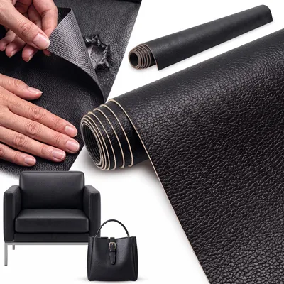 Obrázok produktu pre Samolepiaca kožená záplata, 50 x 137 cm, čierna