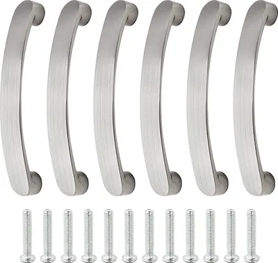 Produktbild von Edelstahl-Handgriffe für Küchenschränke - Schrankgriffe - 6 Stück