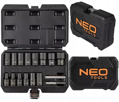 Zdjęcie produktu dla NEO TOOLS Nasadki 1/2", do uszkodzonych obrobionych śrub nakrętek zestaw 16szt