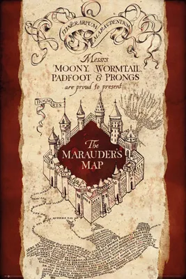 Obrázok produktu pre Empireposter 714930, 1 kusov, Film a televízia, Harry Potter, Marauders map, Obdĺžnik, Chlapec / dievča