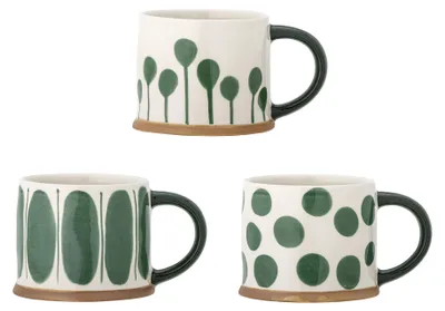 Obrázok produktu pre Bloomingville Linora, Set, 0,45 L, Džbánok, Univerzálne, Biela, Zelená, Kamenina