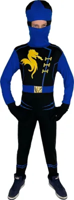 Produktbild von blaues Drachen Ninja Kostüm für Kinder - Größe 110-152, Größe:122/128