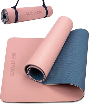 Image de Tapis de yoga antidérapant, dimensions 183 x 61 cm, épaisseur 8 mm, avec sangle de transport