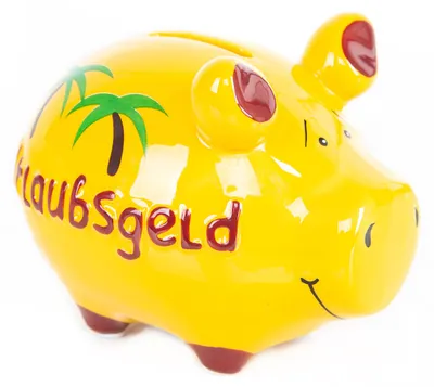 Produktbild von Spardose für Urlaubsgeld, gelb, 12,5 cm