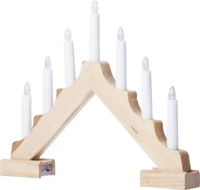 Image de EMOS Bougeoir LED en bois, 29 cm, 2x AA, intérieur, blanc chaud, minuterie, DCAW11