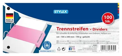Produktbild von Stylex 43230 Trennstreifen, rot, 100 Stück