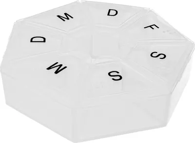 Produktbild von 7 Tage PILLENBOX Weiss mit 7 Fächer aus Kunststoff Pillendose Tablettenbox Medikamentenbox Tablettendose Pillen Box Dose 61 (Weiss)