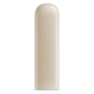 A single, cream-colored, capsule-shaped object with rounded ends, presented against a plain white background.