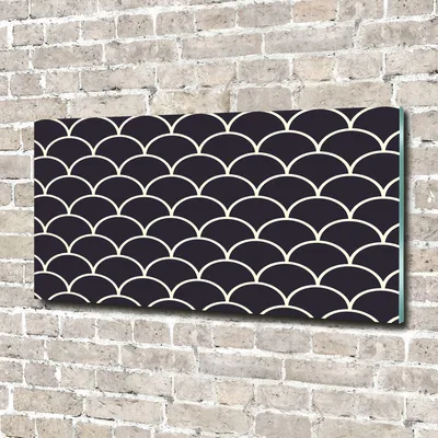 Produktbild von Tulup Glas-Bild -140x70- Wandkunst Dekorative Wand für Küche & Wohnzimmer - Sonstige - Fischschuppen - Grau
