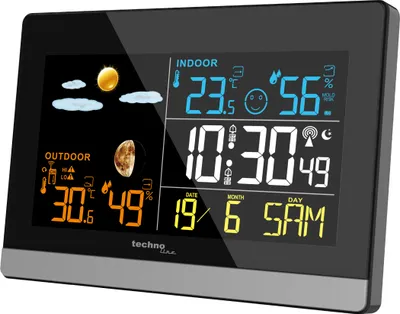 Obrázok produktu pre Technoline WS 6455, Šedá, Vonkajší teplomer, Vnútorný teplomer, Vnútorný vlhkomer, Vonkajší vlhkomer, Vlhkomer, Teplomer, Batérie, 1 kusov
