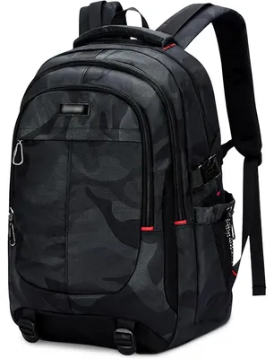 Produktbild von Rucksack – Umhängetasche für Teenager – Herrenrucksack – Laptop – Schwarz – Ergonomisch – Schultasche – Reise – Uni – Wasserdicht – Groß