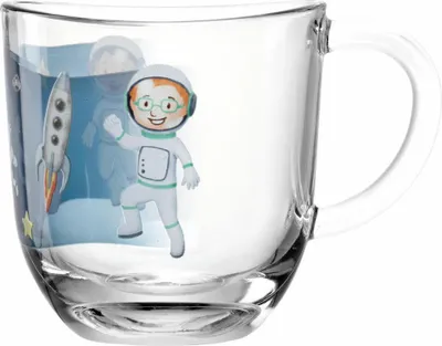 Obrázek produktu pro Leonardo Bambini Avventura vesmírný hrnek, hrnek s uchem, sodno-vápenaté sklo, vícebarevný, 280 ml, 044415