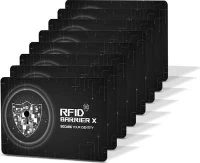 Produktbild von RFID BARRIER X 8x NFC RFID Karte Karten Set RFID & NFC Schutz Blocker Card für EC Kreditkarten Ausweis
