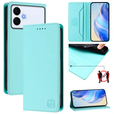 Produktbild von Lederhülle für Samsung Galaxy S26 Edge Hülle Flip Brieftasche Kartenfächern Ständer Schutzhülle Türkis