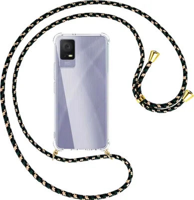 Produktbild von Handykette Backcover-Schutzhülle mit Band (Metall goldfarben) für TCL 405 (T506D, 6.6'') - camouflage
