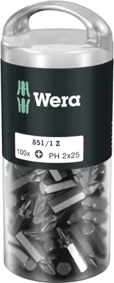 Produktbild von Bitgroßpackung 851/1 Z PH 2 L.25mm 100St./Box WERA