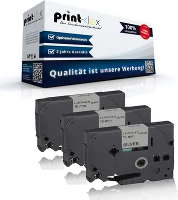 Produktbild von Print-Klex 3x Kompatible Schriftbänder kompatibel mit Bother TZE-941 P-TouchP700 P-TouchP750Series P-TouchP750TDI P-TouchP750W P-TouchP750W+4tapes P-TouchPT-P900NW TZE941 18 mm 18mm Label Tape BK-S - Eco Line Serie