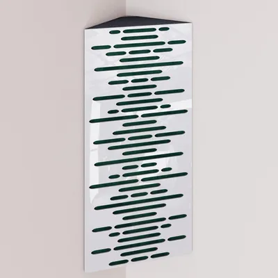 Imagen del producto de Juego de 6 trampas para esquinas, modelo WAVE, en terciopelo, de 50x23x10 cm, color blanco/verde