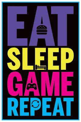 Produktbild von Gaming - Eat, Sleep, Game, Repeat - Videospiel - Poster Druck - Größe 61x91,5 cm