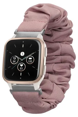 Produktbild von kwmobile Ersatz Armband kompatibel mit Garmin Venu Sq 2 Music / Sq 2 / Vivoactive 6 / Vivoactive 5 - Smartwatch Scrunchie Haargummi Design Lavendel -