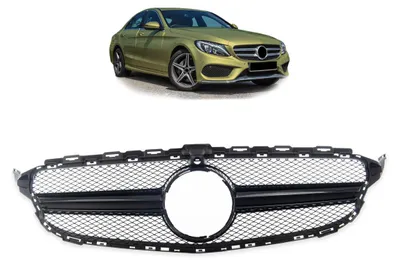 Produktbild von Kühlergrill Schwarz Glanz + Kamera passt für Mercedes W205 S205 14-18 kein AMG