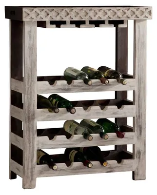 Produktbild von MASSIVMOEBEL24.DE Weinregal Mango / Akazie 70x30x90 weiß gewachst CASTLE-ANTIK #277