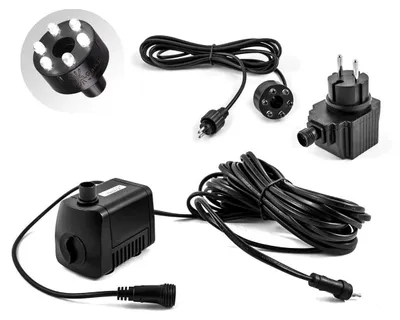 Produktbild von CLGarden Springbrunnen Pumpe SP1 Springbrunnenpumpe 12V mit 1x LED Ring Beleuchtung