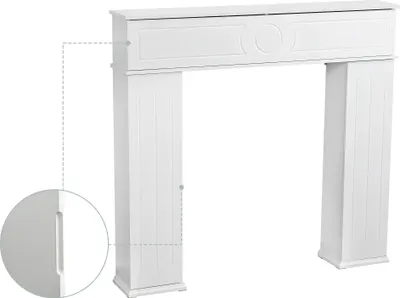 Produktbild von Moderne dekorative Kamin-Konsole - Wohnzimmerschrank - Mit Geheimfach - Großer Stauraum - Selbstmontage - Weiß
