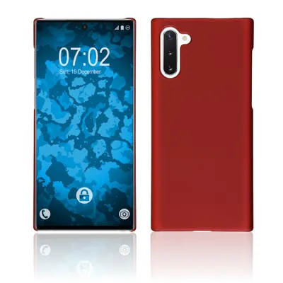 Produktbild von PhoneNatic Case kompatibel mit Samsung Galaxy Note 10 - Hülle rot gummiert Hard-case Cover