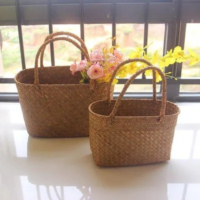 Produktbild von Handgeflochtene Blumenkorb 34x14x21CM