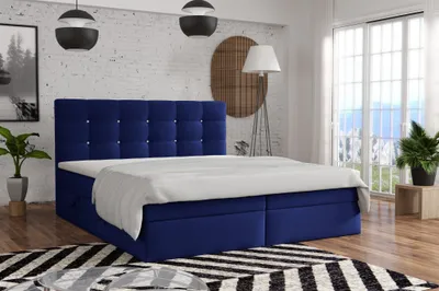 Produktbild von Boxspringbett Schlafzimmerbett BASILIO 180x200cm Stoff Fresh Blau