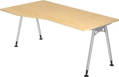 Produktbild von bümö Schreibtisch Serie-A - Nachbildung Ahorn, Größe:  180 x 100 cm