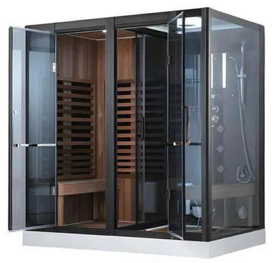 Obrázok produktu pre Wellness sauna so sprchou Kabína parného kúpeľa Multifunkčná sprcha 200x130 cm